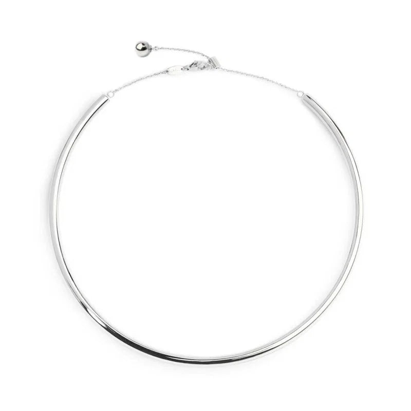 Marlù - Collana tubolare a sezione tonda acciaio | Rohome