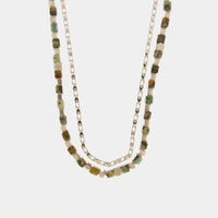 Collana Uomo in Acciaio doppia catena con pietre | Rohome - Rohome