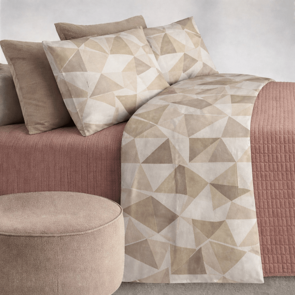 Completo letto in cotone stampato beige melson | Rohome | Rohome