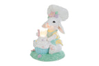 Coniglio chef pasticciere con led in resina h.14.5cm | Rohome | Rohome