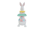 Coniglio pasquale grande con vassoio in resina h61.5cm | Rohome | Rohome