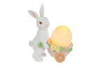 Coniglio pasquale in resina con carriola e uovo led h.19.5cm | Rohome | Rohome