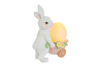 Coniglio pasquale in resina con carriola e uovo led h.19.5cm | Rohome | Rohome
