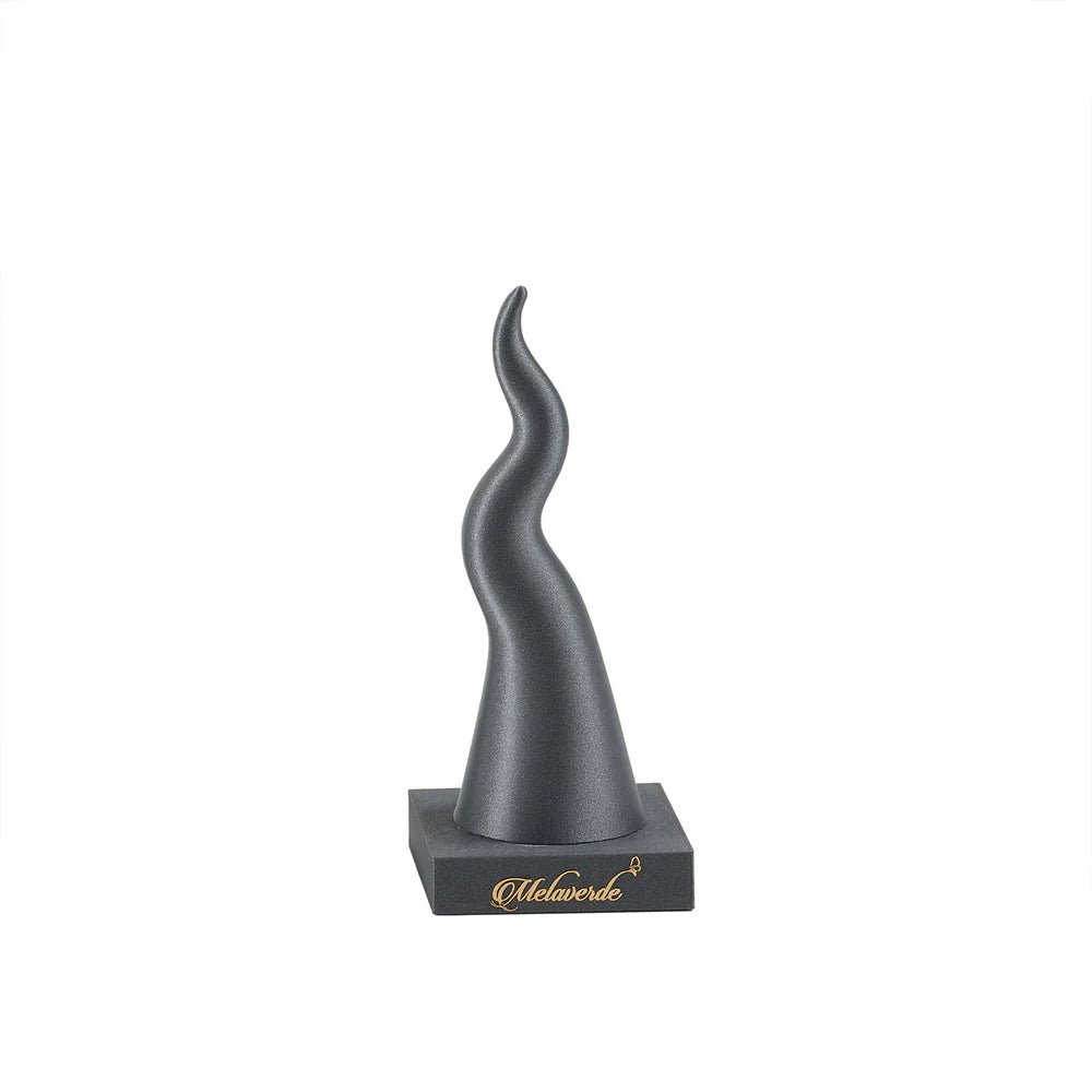 Corno portafortuna con base grigio glitter h.17 | Rohome | Rohome
