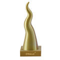 Corno portafortuna in PLA h.28cm con base champagne | Rohome