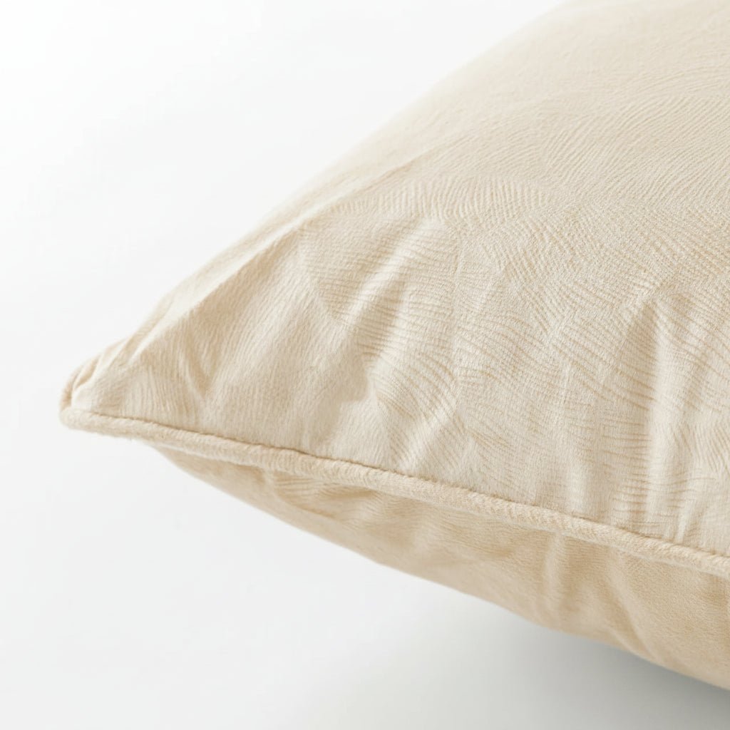 Cuscino arredo in velluto foglie panna| Rohome | Rohome