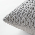 Cuscino arredo in velluto intreccio grigio | Rohome | Rohome