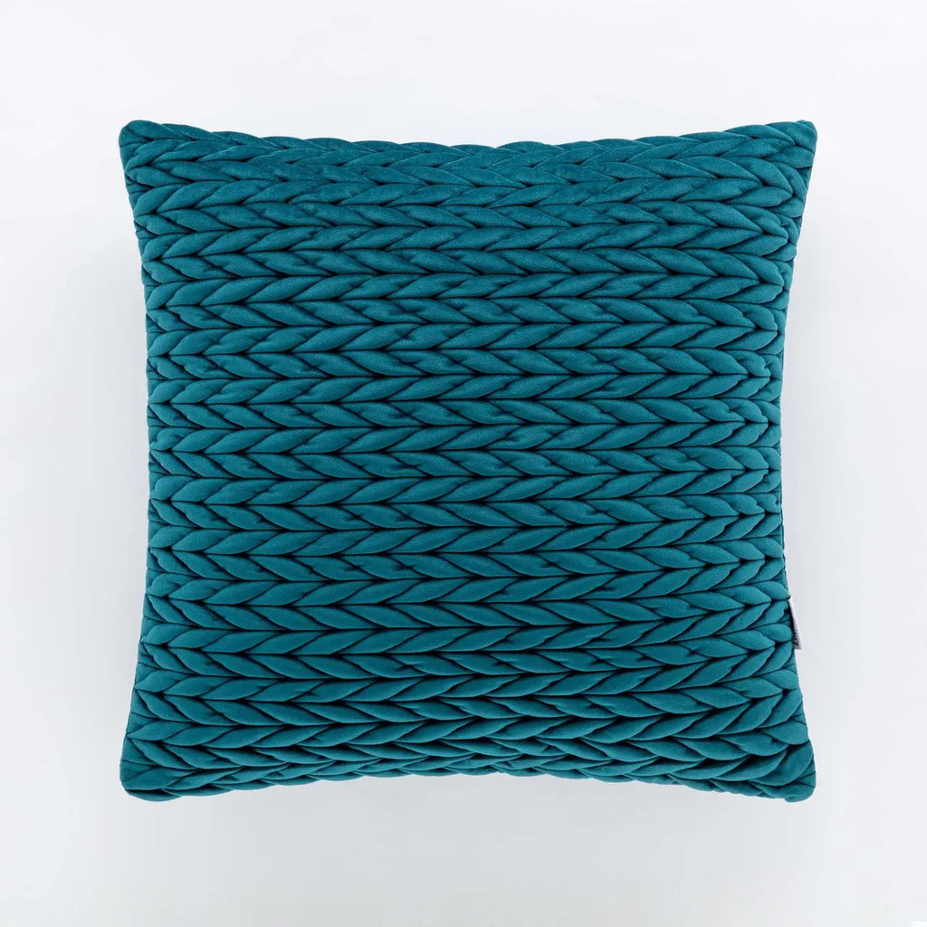 Cuscino arredo in velluto intreccio ottanio | Rohome | Rohome