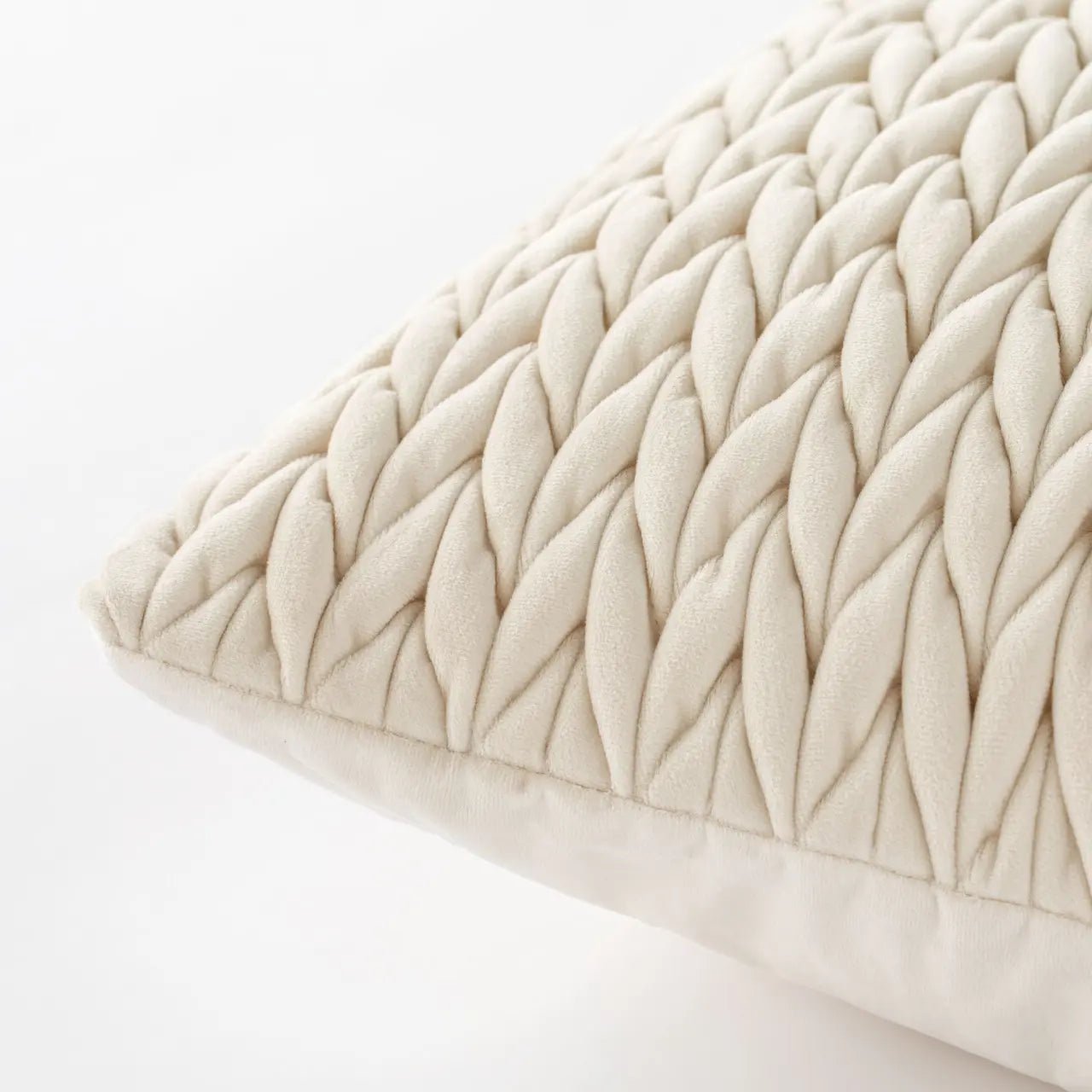 Cuscino arredo in velluto intreccio panna | Rohome | Rohome
