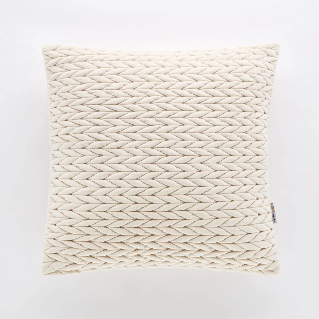 Cuscino arredo in velluto intreccio panna | Rohome | Rohome