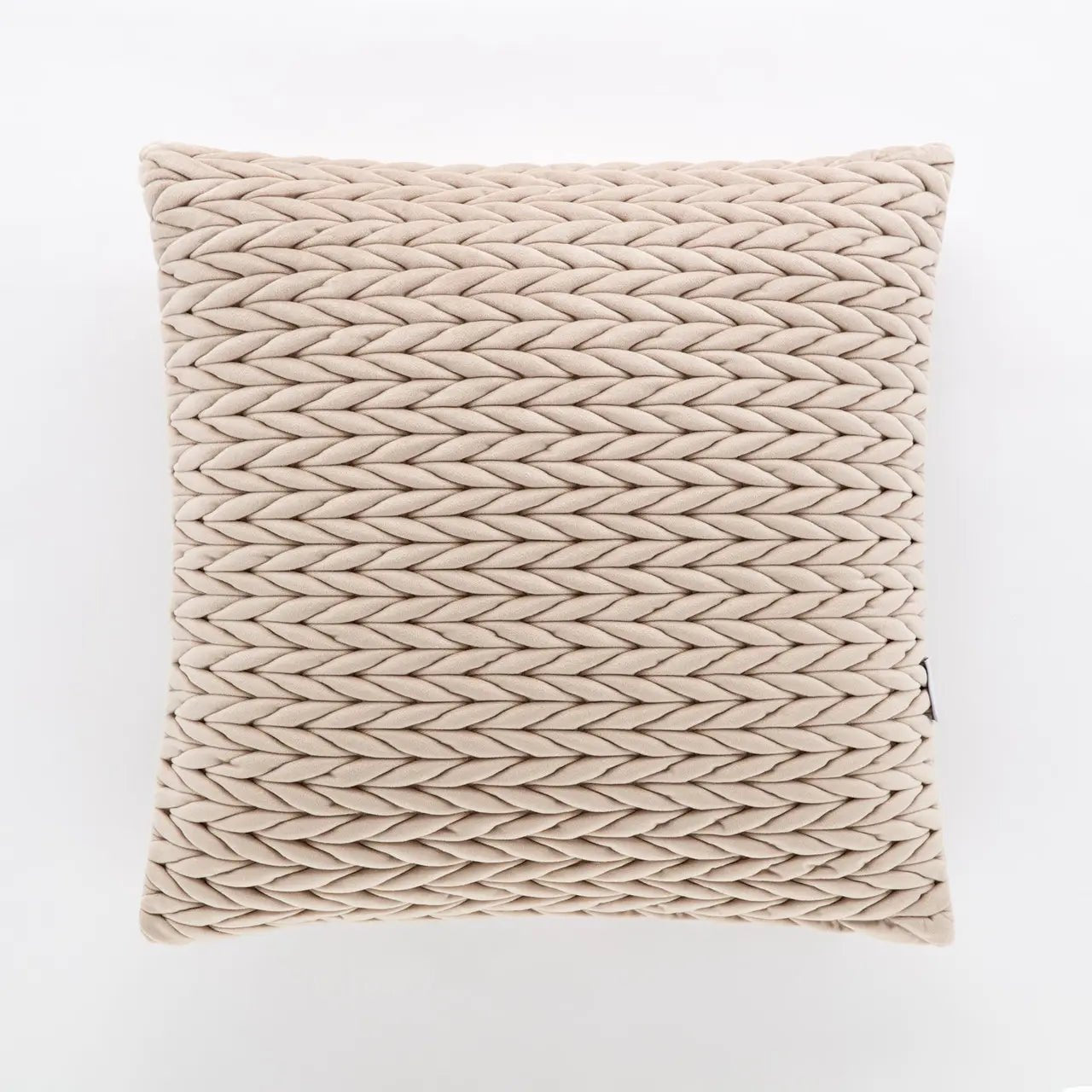 Cuscino arredo in velluto intreccio tortora | Rohome | Rohome