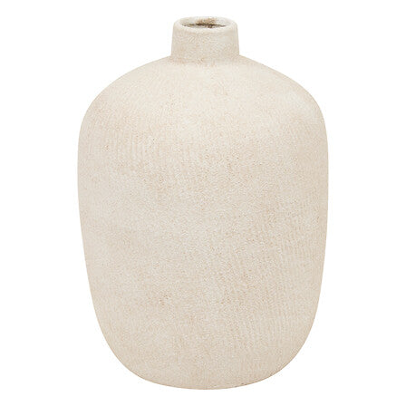 Vaso in gres colore beige collo stretto | Rohome