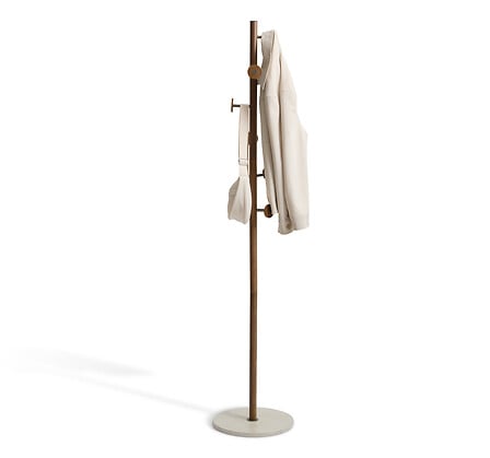 Appendiabiti in legno, acciaio e marmo h.175cm | rohome