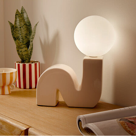 Lampada da tavolo in terracotta moderna onda | rohome