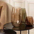 Vaso in vetro colore beige dalle linee moderne | Rohome