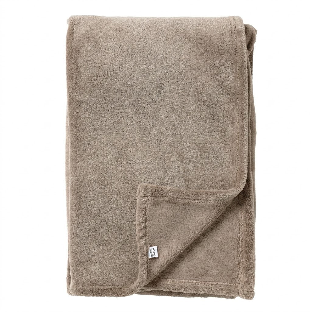 Plaid in velluto beige 200 cm | Rohome