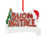 Decorazione Natalizia BUON NATALE' con Glitter e Cappello di Babbo Natale| Roh | Rohome
