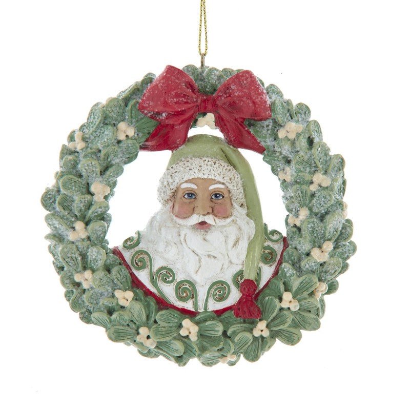 Decorazione Natalizia Kurt Adler Babbo Natale nella Ghirlanda | Rohome | Rohome