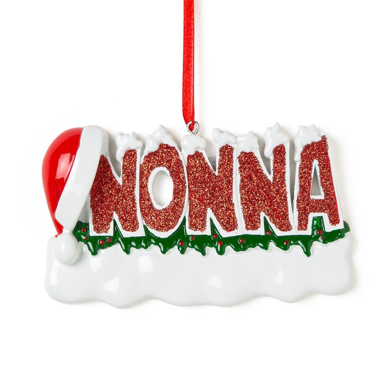 Decorazione Natalizia NONNA' con Glitter e Cappello di Babbo Natale| Rohome | Rohome