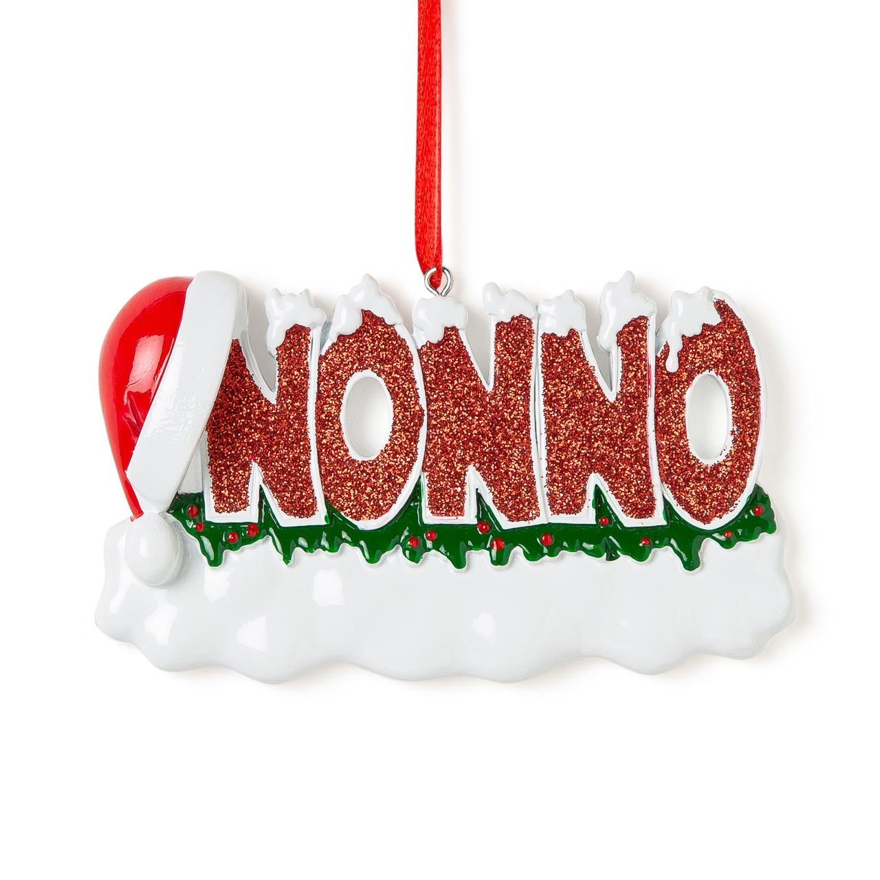 Decorazione Natalizia NONNO' con Glitter e Cappello di Babbo Natale| Rohome | Rohome
