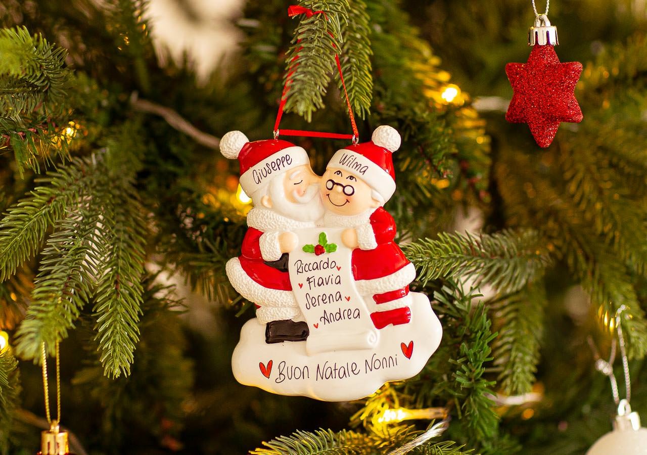 Decorazione Personalizzabile Babbo e Mamma Natale e con Lista | Rohome | Rohome