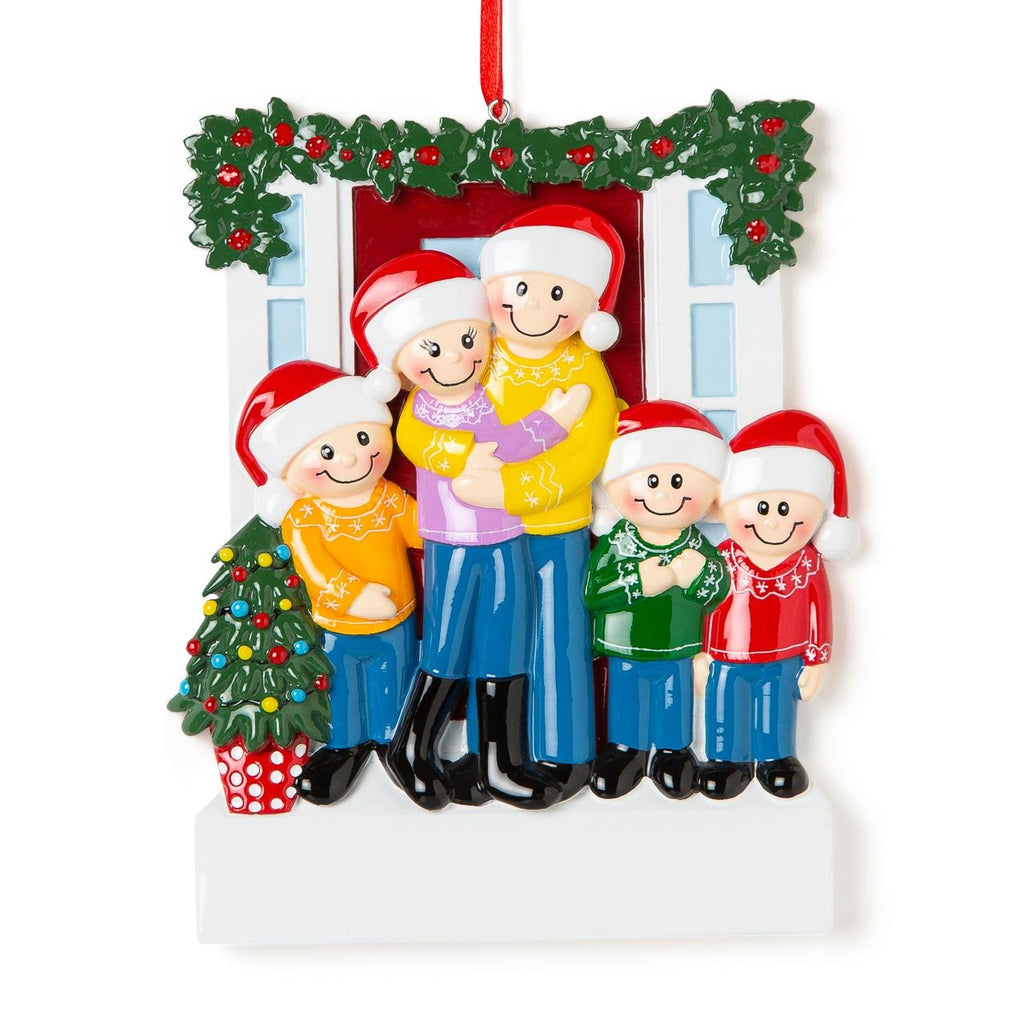 Decorazione Personalizzabile Coppia e 3 figli alla Porta di Casa | Rohome | Rohome