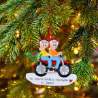 Decorazione Personalizzabile Coppia su Moto con Albero di Natale | Rohome | Rohome