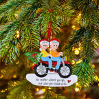 Decorazione Personalizzabile Coppia su Moto con Albero di Natale | Rohome | Rohome