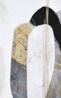 Dipinto con cornice 50x50cm con foglie oro | Rohome - Rohome