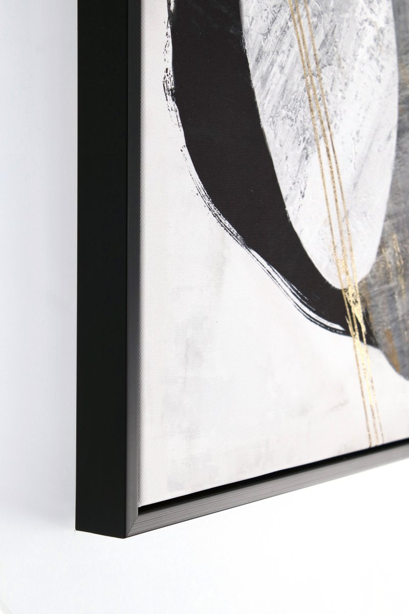 Dipinto con cornice 50x50cm con foglie oro | Rohome - Rohome