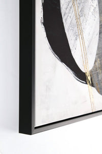 Dipinto con cornice 50x50cm con foglie oro | Rohome - Rohome