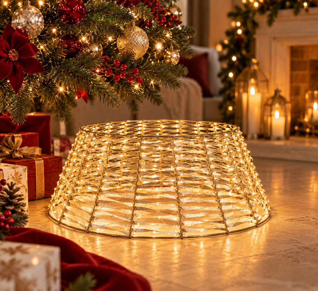 Copri base albero di natale in metallo con led | Rohome
