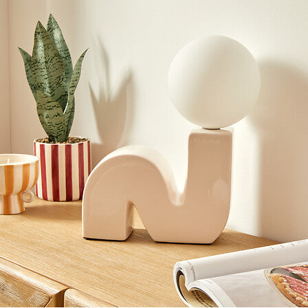 Lampada da tavolo in terracotta moderna onda | rohome