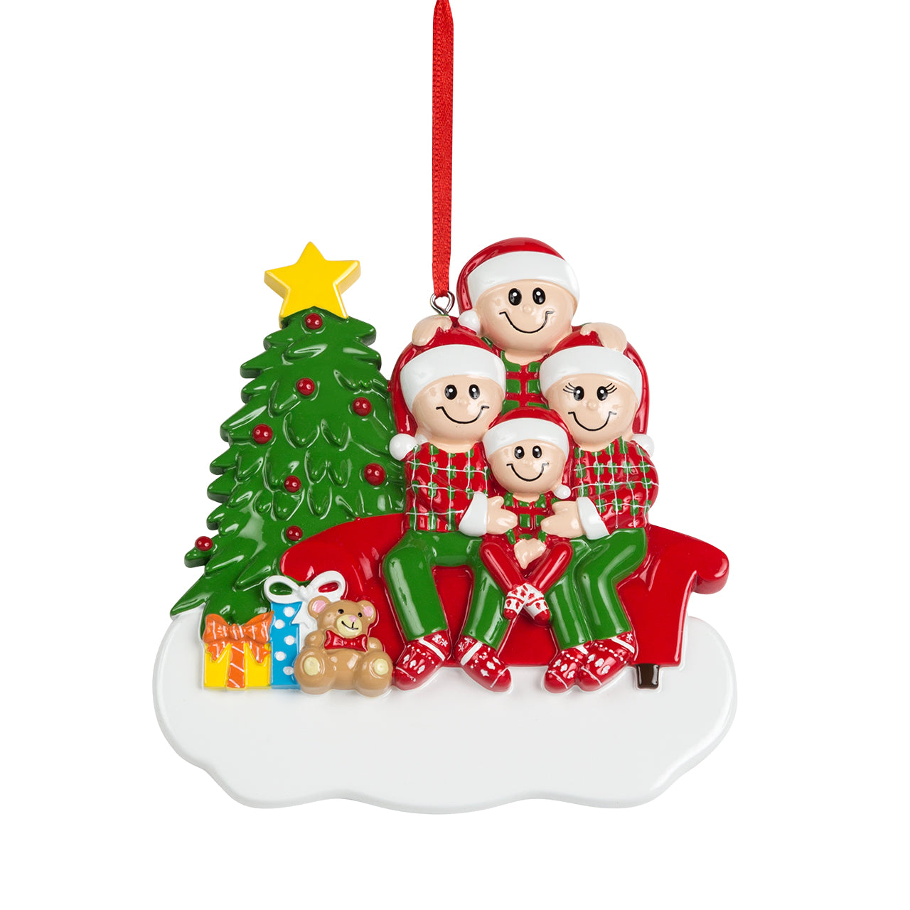 Decorazione Personalizzabile Famiglia con 2 Bambini sul Divano | Rohome