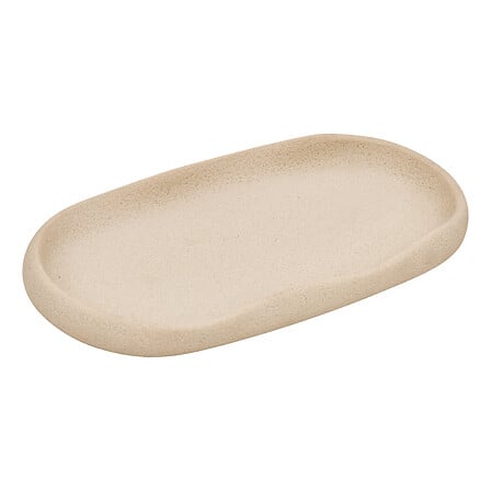Vassoio porta accessori bagno colore beige effetto pietra | Rohome
