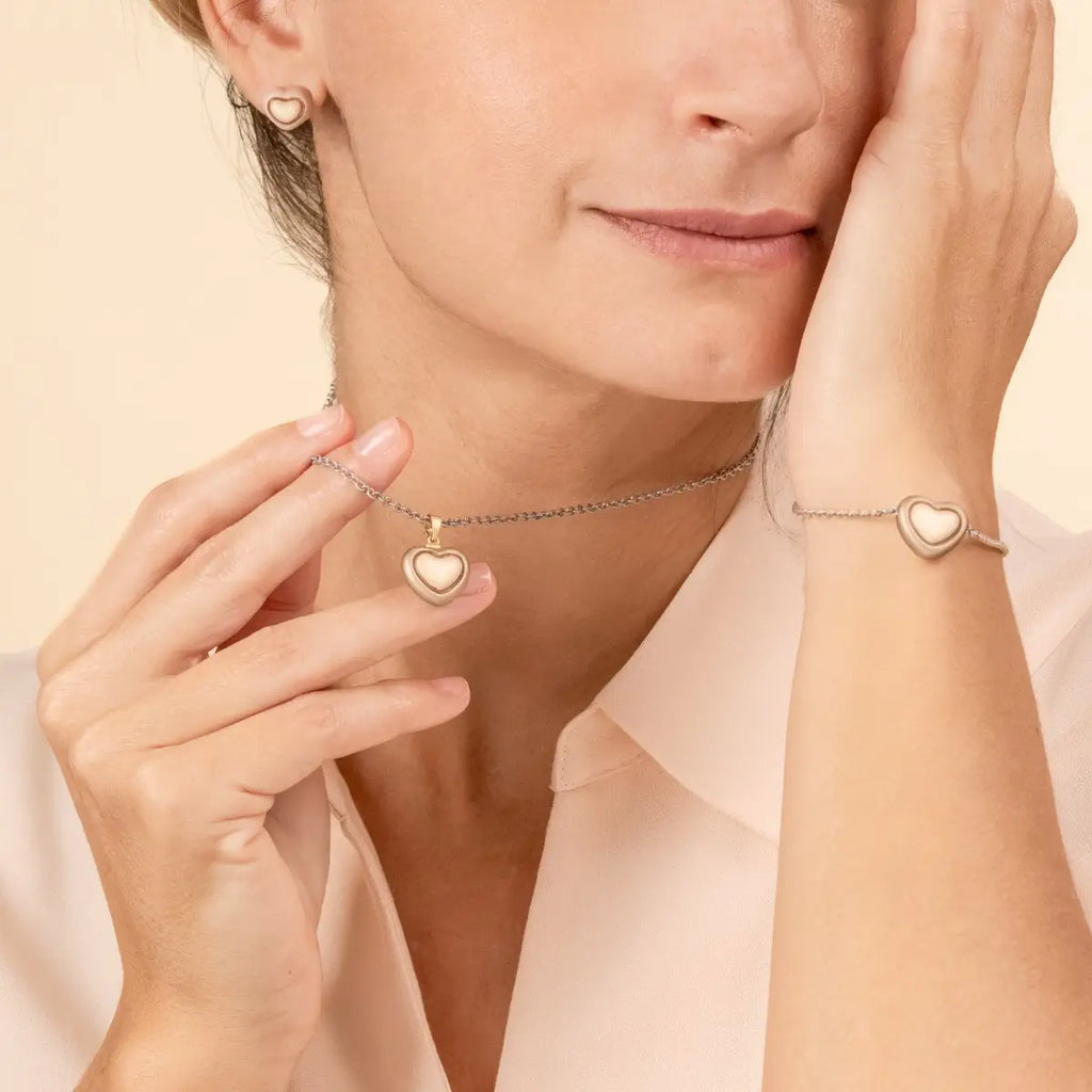 Thun - Bracciale catena e tessuto con cuore | Rohome