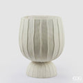 Edg - Vaso a righe bombato con piede h45 | Rohome