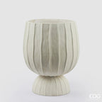 Edg - Vaso a righe bombato con piede h45 | Rohome