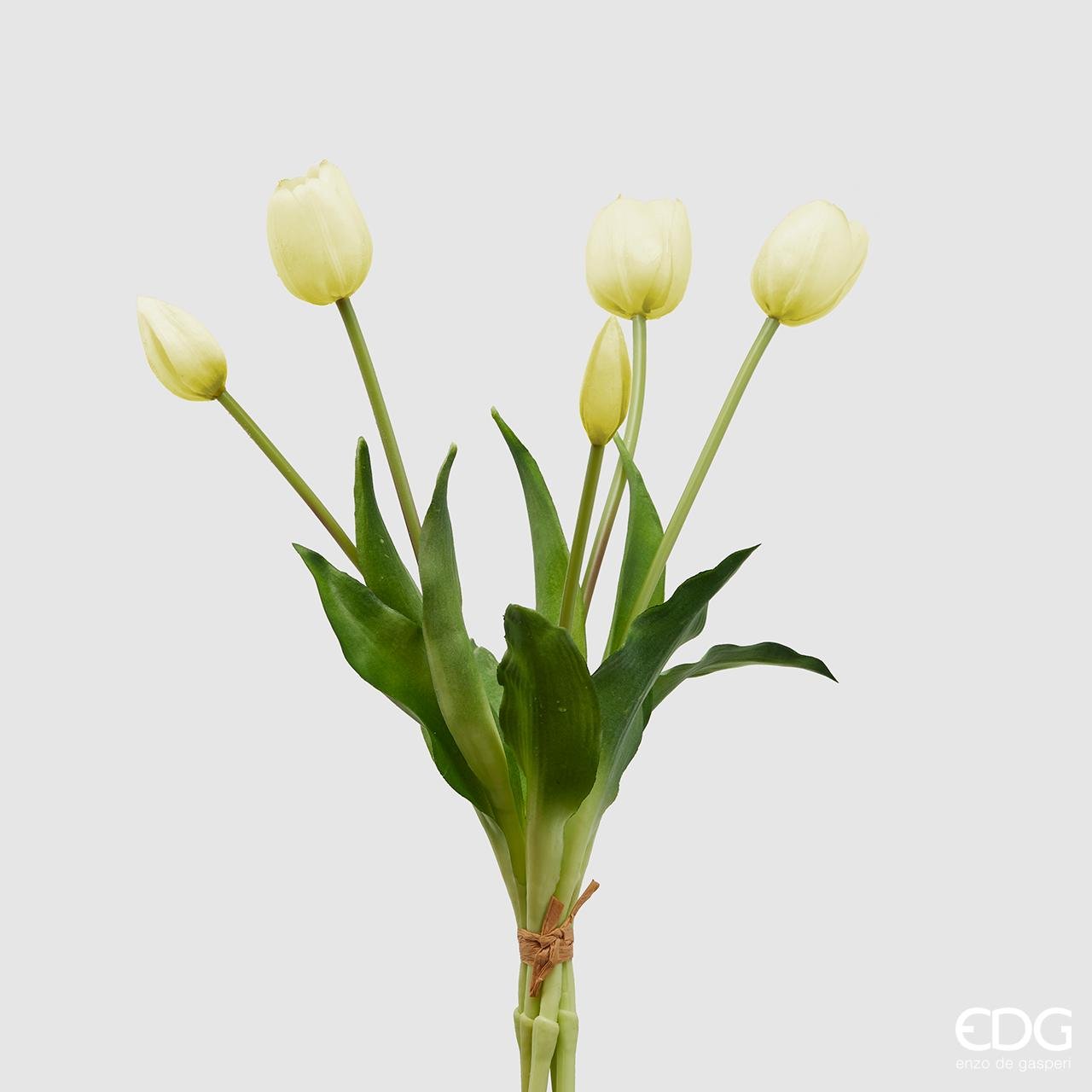 Edg - Mazzo di Tulipani bianco con foglie H40 | Rohome | Rohome
