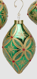 Edg - Pallina di natale verde, oro e rubino | Rohome | Rohome