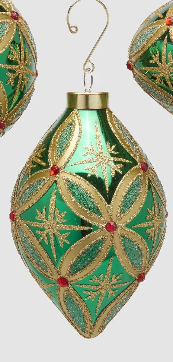 Edg - Pallina di natale verde, oro e rubino | Rohome | Rohome