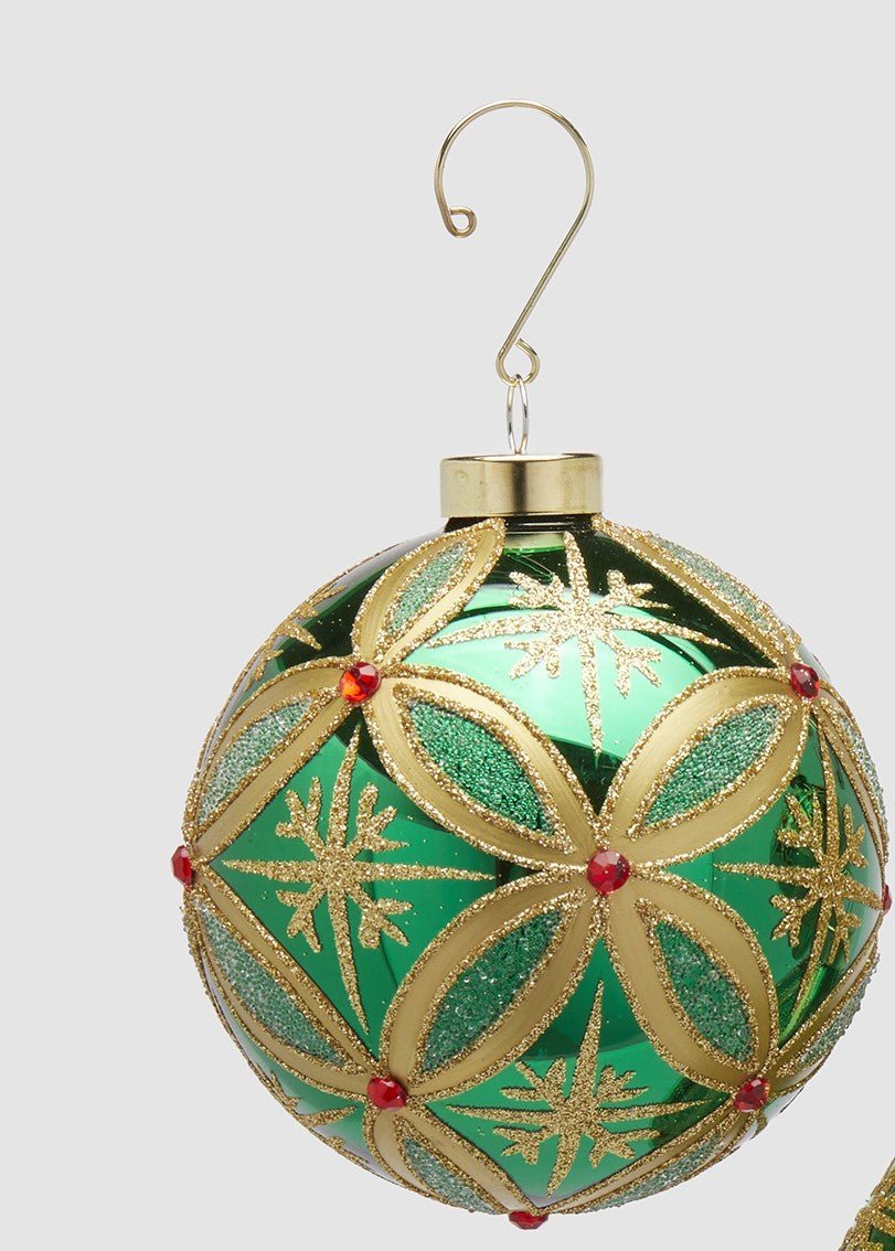 Edg - Pallina di natale verde, oro e rubino | Rohome | Rohome