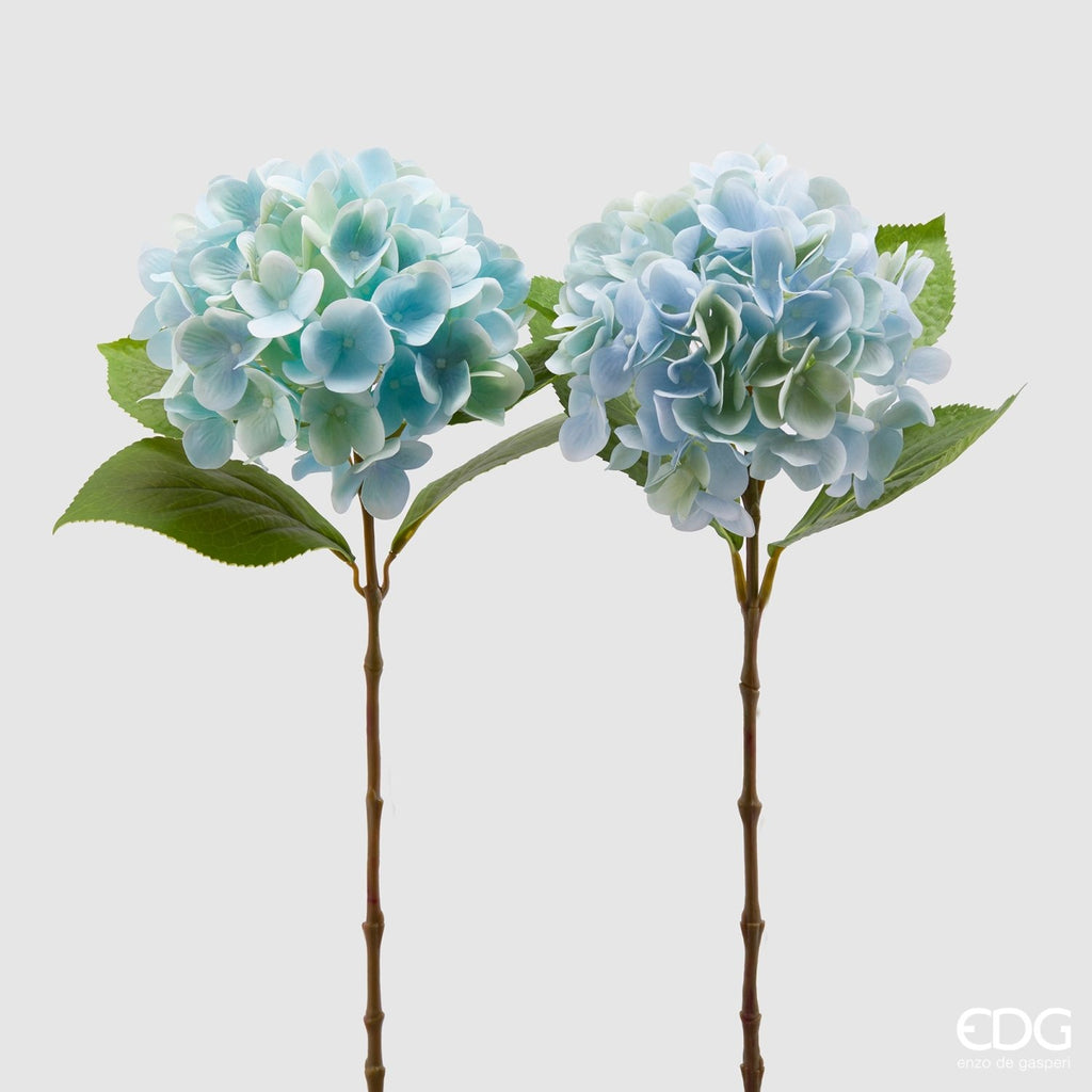 Edg - Ramo artificiale ortensia nobile azzurro h.60cm | Rohome | Rohome
