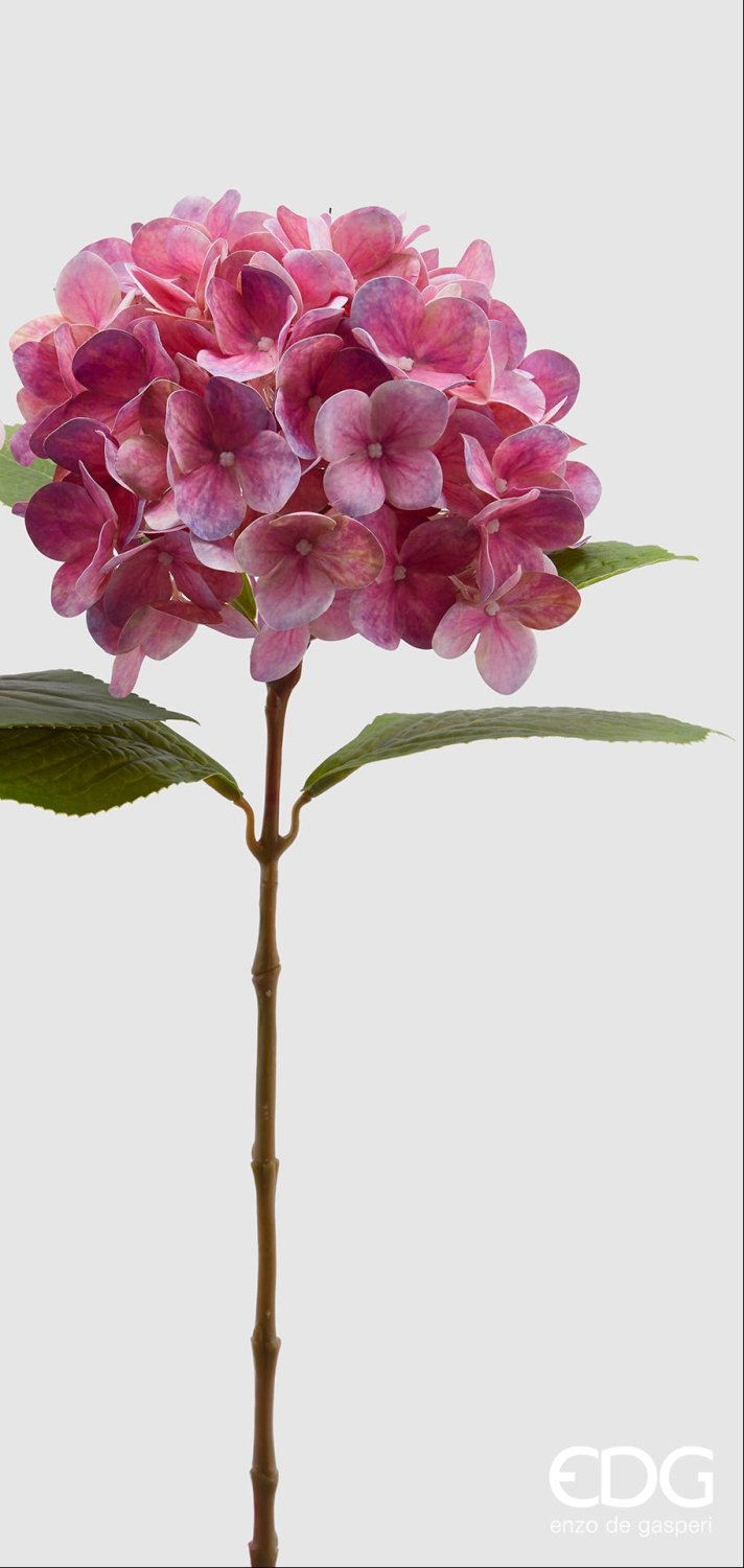 Edg - Ramo artificiale ortensia nobile dark rosa h.60cm | Rohome | Rohome