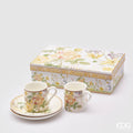 Edg - Set 2 tazzine caffè in fine porcellana con piattino decoro fiori | Rohome | Rohome