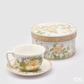 Edg - Tazza da tè in fine porcellana con piattino decoro fiori | Rohome | Rohome