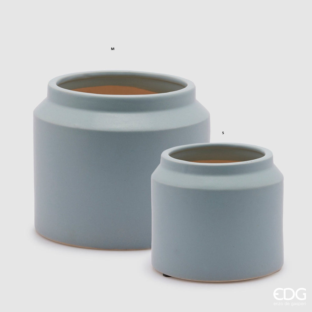 Edg - Vaso cachepot class in ceramica colore azzurro| Rohome | Rohome