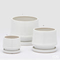 Edg - Vaso cachepot con piatto in ceramica bianco | Rohome | Rohome