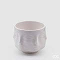 Edg - vaso facce deity in ceramica H.9cm d.11cm bianco | Rohome | Rohome