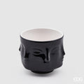 Edg - vaso facce deity in ceramica H.9cm d.11cm nero | Rohome | Rohome